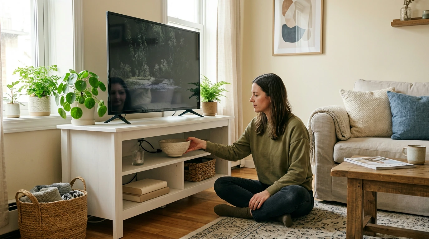 Elegant TV Stand with Open Shelves and Drawers: Style Tips
